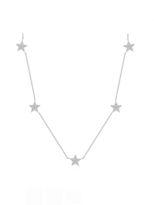 A&T Jewelry 925 Sterling Silver Cubic Zirconia Star Dainty Necklace 4