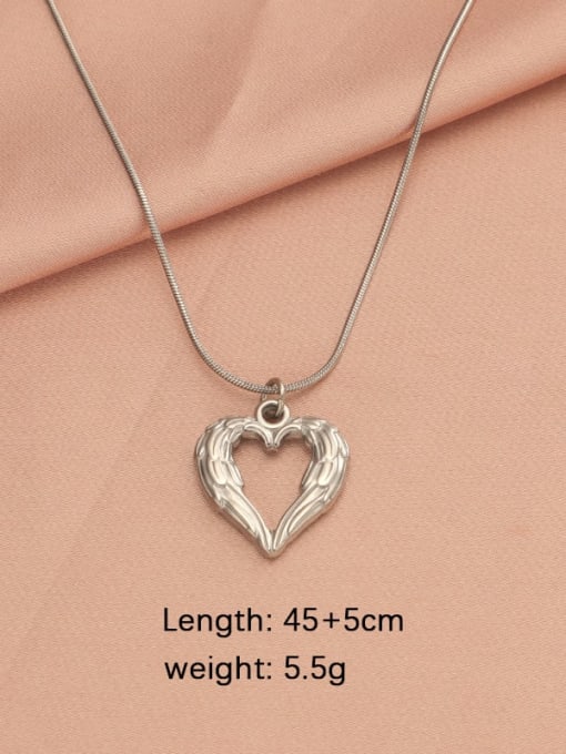 Steel Large LT064MP696 Stainless steel Heart Minimalist Necklace