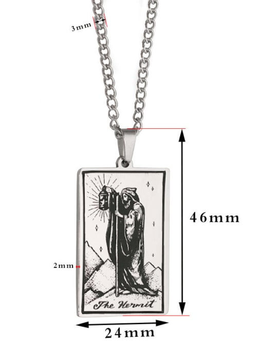 M&J The Hermit's Tarot hip hop stainless steel titanium steel necklace 1