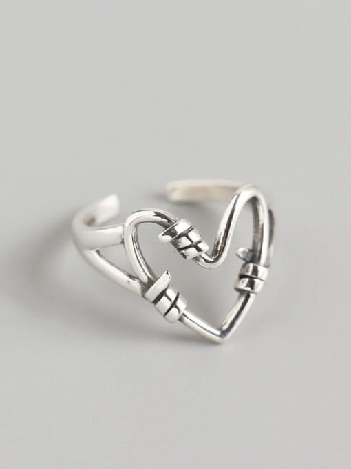 ACEE 925 Sterling Silver Heart Trend Band Ring 0