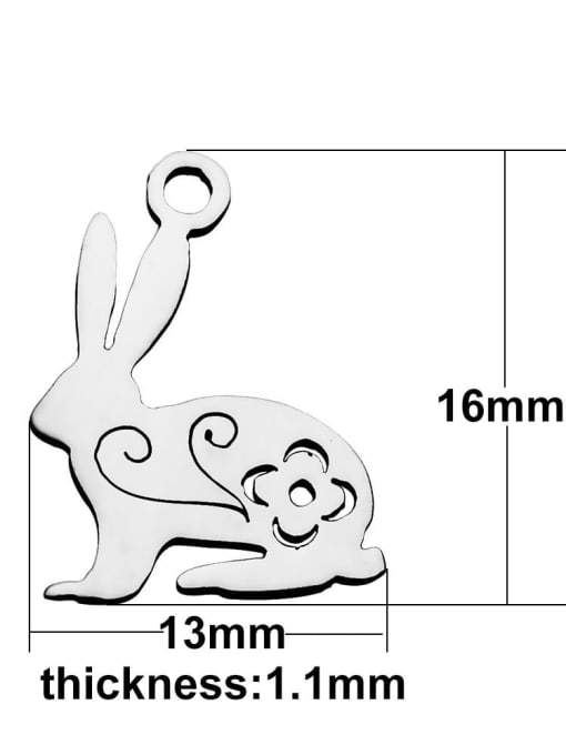 FTime Stainless steel rabbit Charm Height : 13 mm , Width: 16 mm 1
