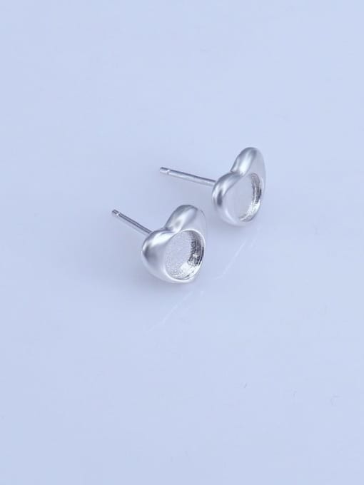 Supply 925 Sterling Silver 18K White Gold Plated Round Earring Setting Stone size: 5*5mm 1