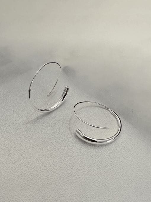 1 925 Sterling Silver Geometric Vintage Hook Earring
