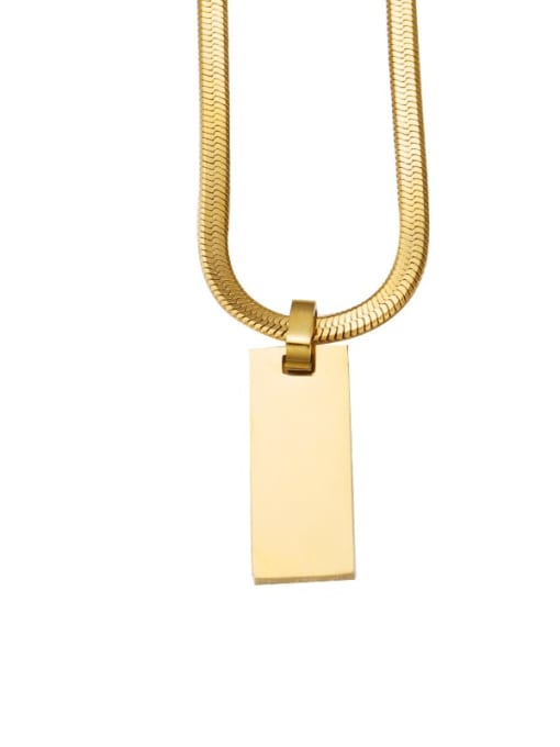 Gold 1025mm Stainless steel Rectangle Minimalist Necklace