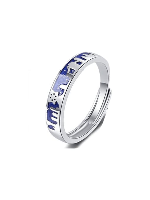 men  925 Sterling Silver Enamel Geometric Minimalist Couple Ring