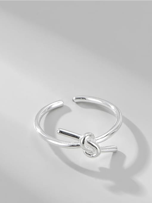 Simple knot ring 925 Sterling Silver Bowknot Minimalist Band Ring