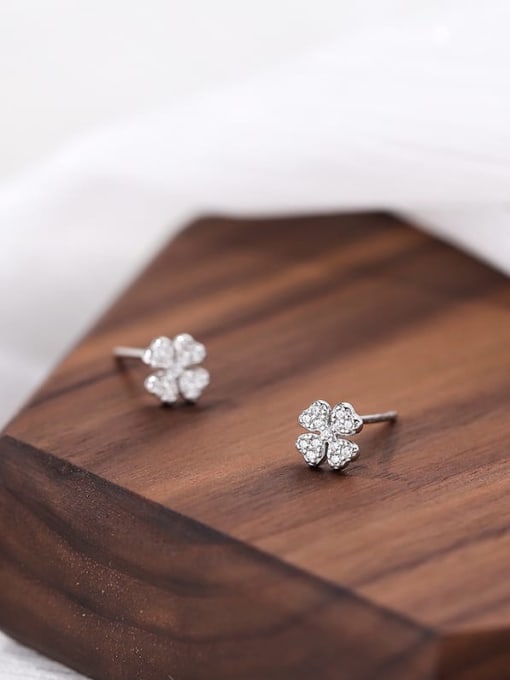 YUANFAN 925 Sterling Silver Flower Minimalist Stud Earring 1