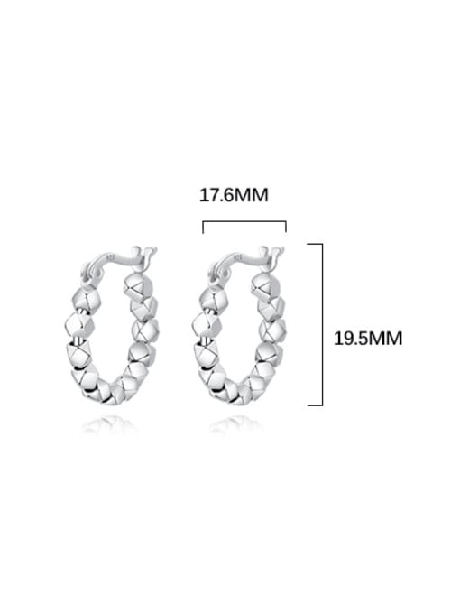 YUANFAN 925 Sterling Silver Bead Geometric Minimalist Huggie Earring 3