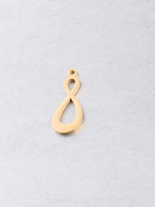 golden Stainless steel number 8 infinity symbol pendant