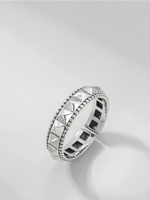Diamond ring 925 Sterling Silver Geometric Vintage Band Ring