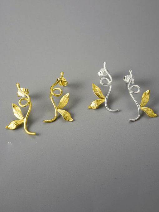 LOLUS 925 Sterling Silver Flower Artisan Stud Earring
