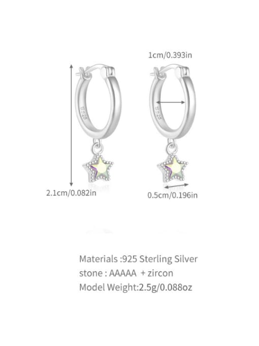 YUANFAN 925 Sterling Silver Cubic Zirconia Geometric Minimalist Huggie Earring 3