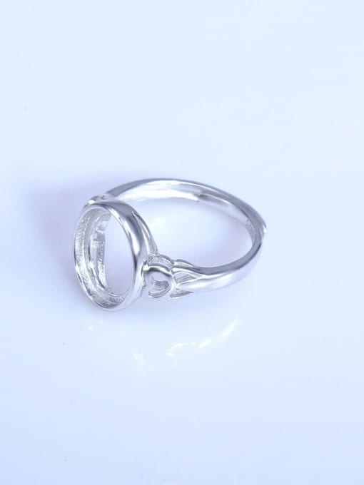 Supply 925 Sterling Silver 18K White Gold Plated Heart Ring Setting Stone size: 10*12mm 1