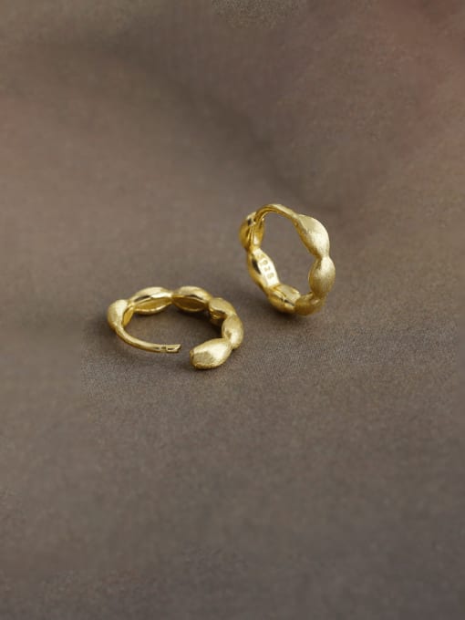 golden 925 Sterling Silver Geometric Minimalist Huggie Earring