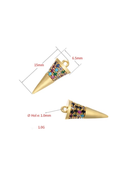 KOKO Brass Horn Pendant with Micro-Set Fancy Diamonds 1