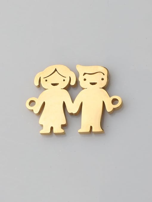 Boys and girls gold Stainless steel boy and girl pendants couple pendants