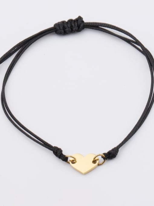 golden Stainless steel Heart Minimalist Adjustable Bracelet