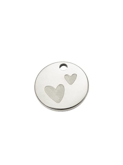 Steel color mp548 Stainless steel Round Heart Minimalist Pendant
