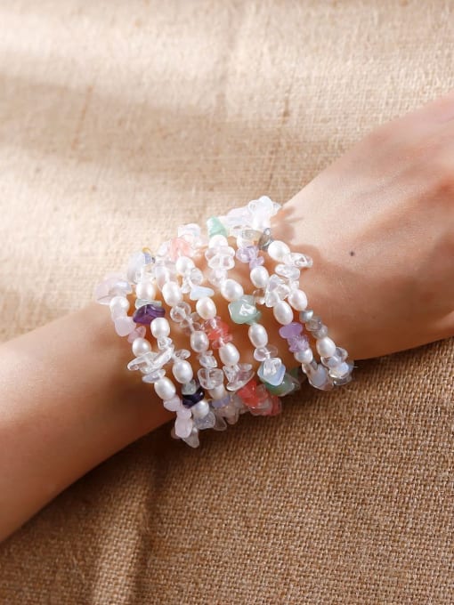 JMI Multi Color Irregular Opal Trend Handmade Beaded Bracelet 1