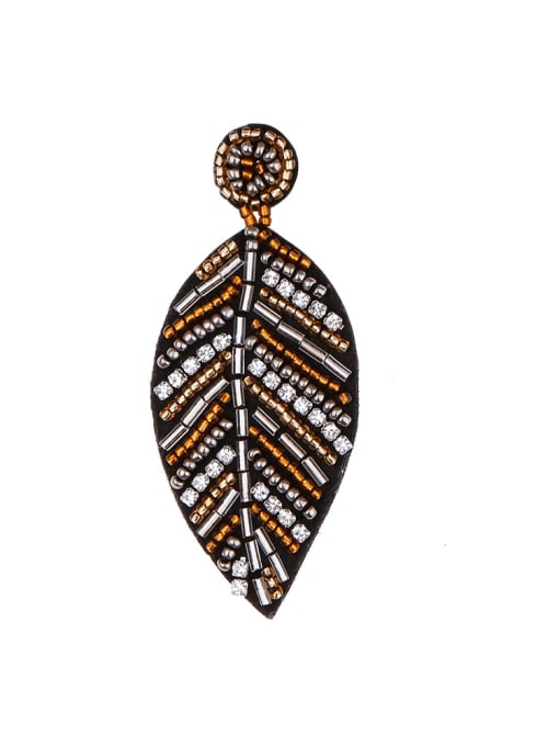 E68693 Non-woven fabric Bead  Geometric Bohemia Hand-Woven  Drop Earring