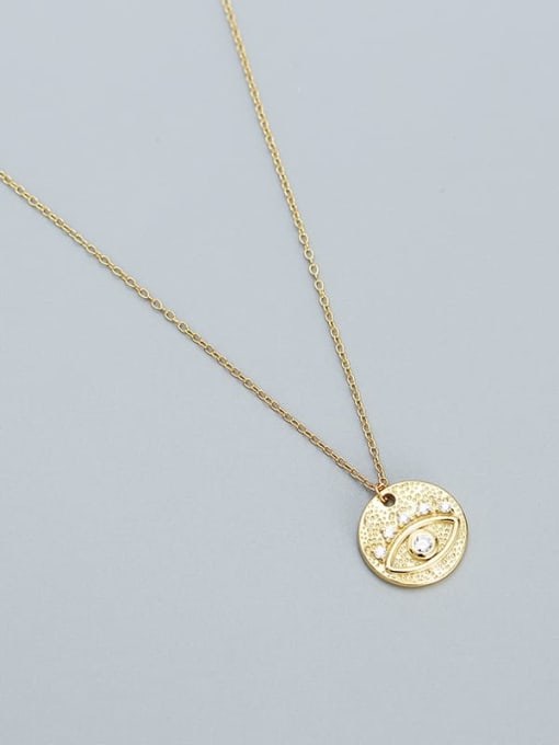 Golden 925 Sterling Silver Geometric Vintage Necklace