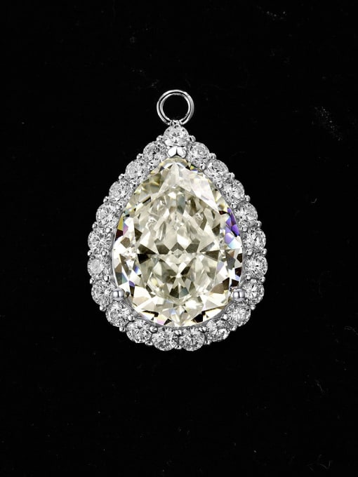 White g color Pendant 925 Sterling Silver High Carbon Diamond Yellow Water Drop Luxury Necklace