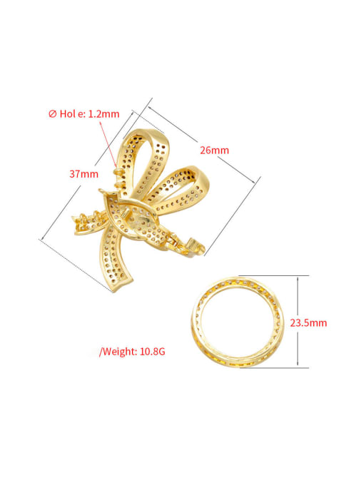 KOKO Brass Micropaved Bow Circle Pendant 1