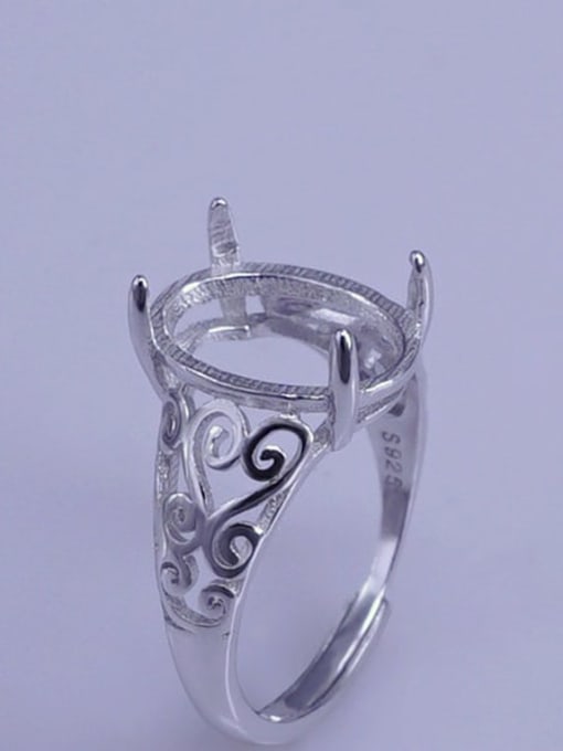 10*14mm 925 Sterling Silver 18K White Gold Plated Geometric Ring Setting Stone size: 8*10 11*13 10*14 12*15 13*17 15*20MM