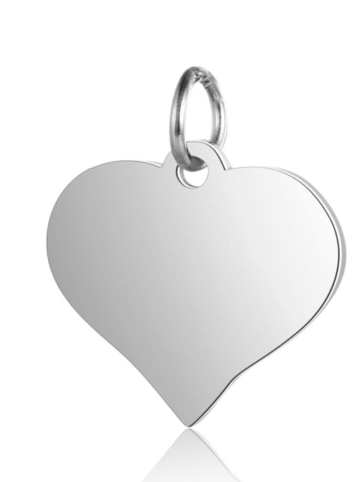 XT629 1 Stainless steel Heart Charm Height : 15 mm , Width: 17 mm