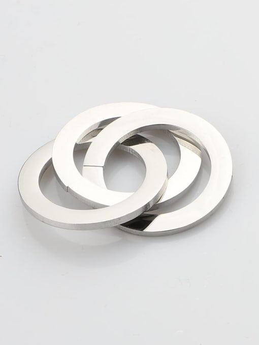 Steel color Stainless steel three-color three-ring polished pendant