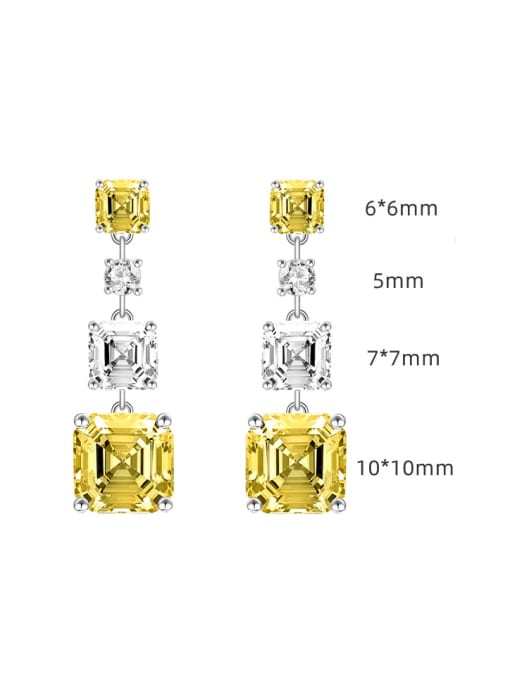A&T Jewelry 925 Sterling Silver High Carbon Diamond Geometric Luxury Drop Earring 2