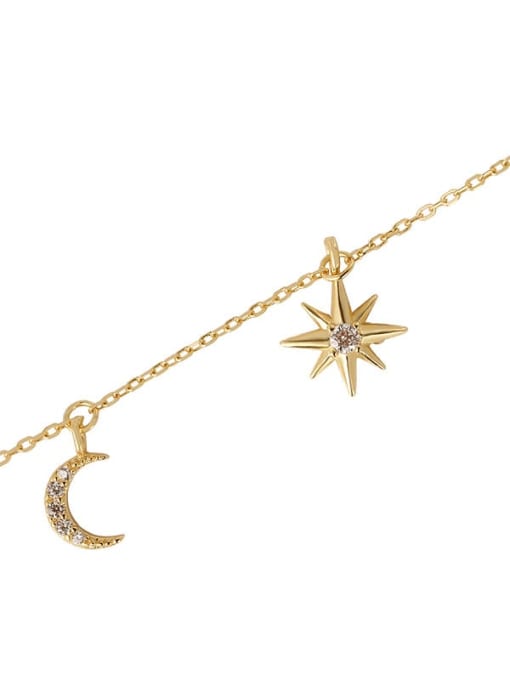 A117A Gold 925 Sterling Silver Cubic Zirconia Star Minimalist Necklace