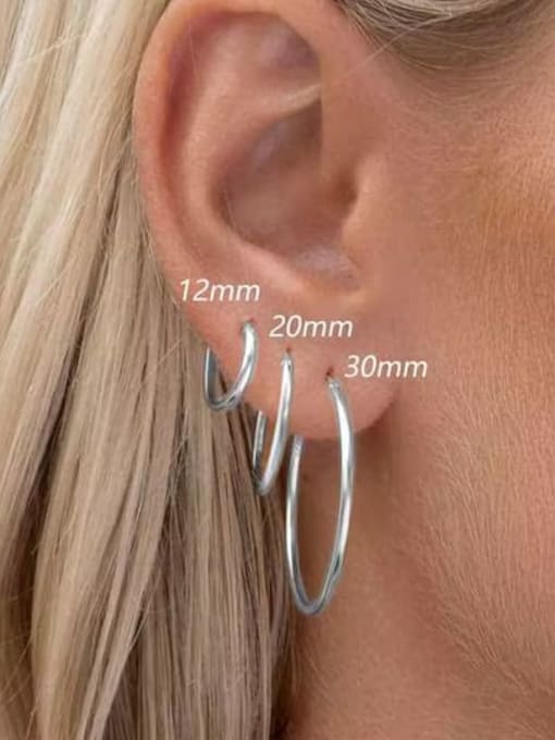 YUANFAN 925 Sterling Silver Geometric Minimalist Hoop Earring 3