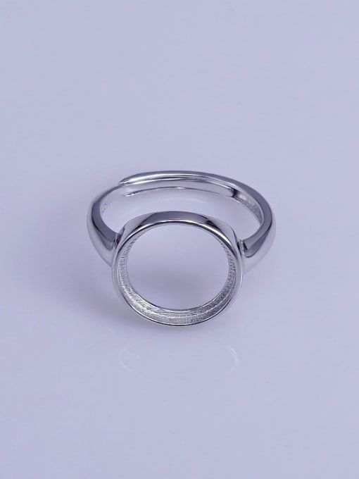 Supply 925 Sterling Silver 18K White Gold Plated Round Ring Setting Stone size: 12*12mm 0