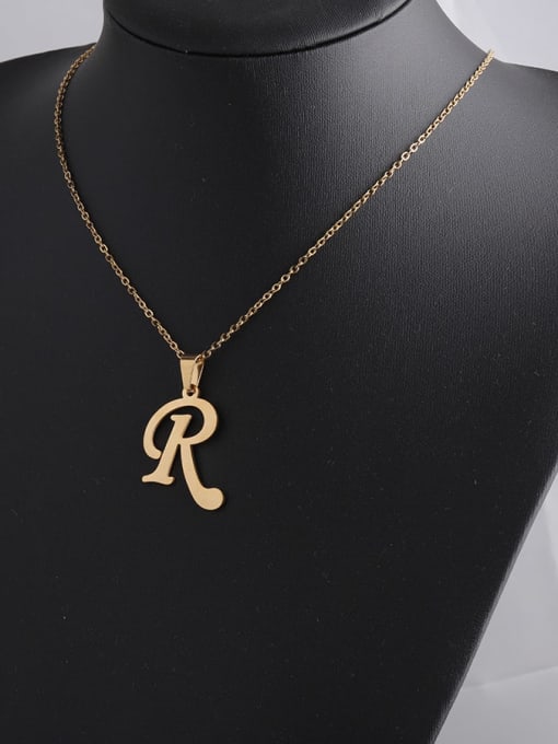 Golden R Stainless steel Letter Minimalist Necklace
