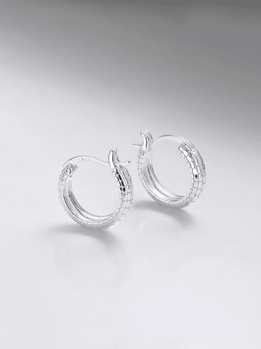TAIS 925 Sterling Silver Geometric Vintage Huggie Earring 2