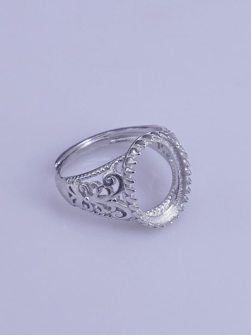 Supply 925 Sterling Silver 18K White Gold Plated Oval Ring Setting Stone size: 11*15mm 2