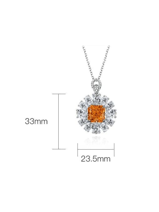 A&T Jewelry 925 Sterling Silver High Carbon Diamond Flower Luxury Necklace 4