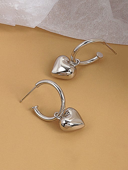 PNJ-Silver 925 Sterling Silver Heart Minimalist Drop Earring 4