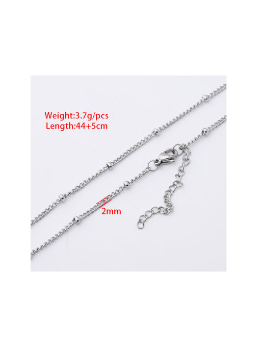 MEN PO Stainless steel Sideways beaded clavicle chain Necklace 1