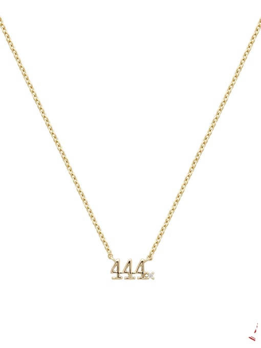 Gold 444 925 Sterling Silver Number Minimalist Necklace