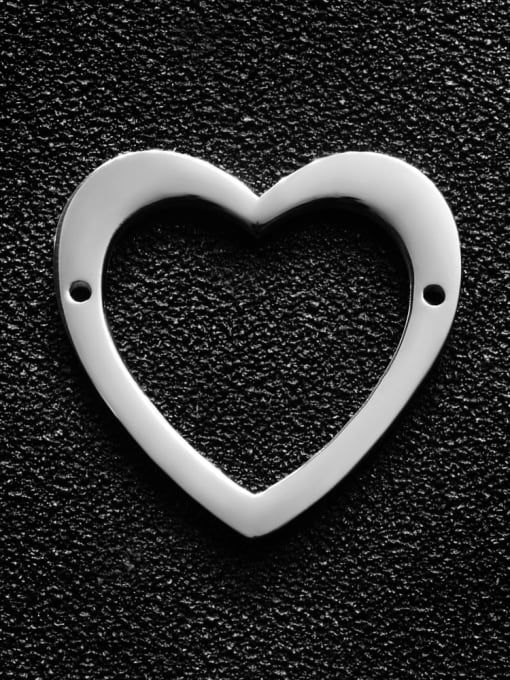Steel color Stainless steel Heart Charm Height : 23 mm , Width: 23 mm