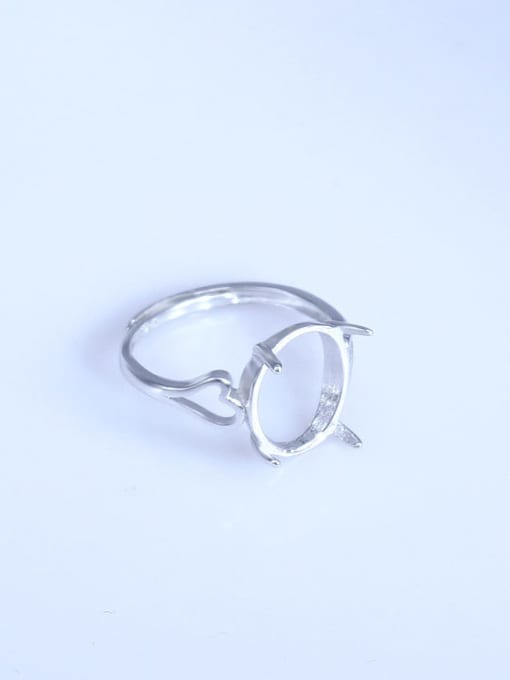 Supply 925 Sterling Silver 18K White Gold Plated Geometric Ring Setting Stone size: 10*13mm 1