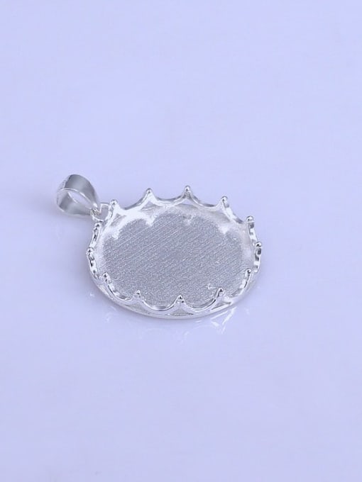 Supply 925 Sterling Silver Rhodium Plated Crown Pendant Setting Stone size: 20*20mm 1