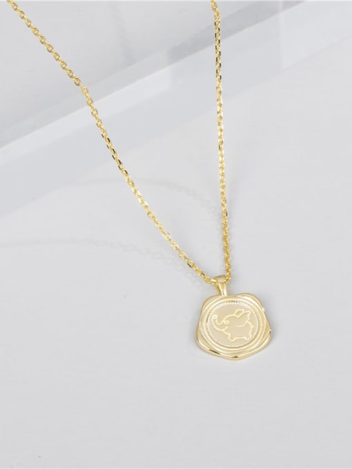 Gold money 925 Sterling Silver Icon Minimalist Necklace
