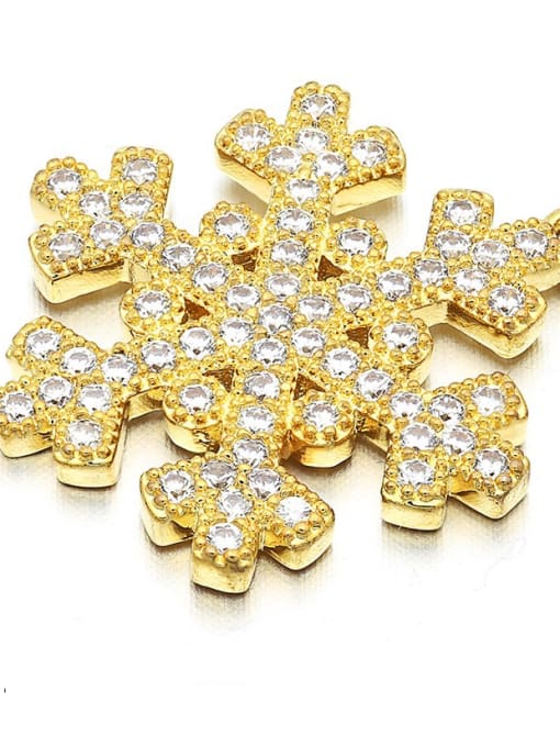 golden Bronze Snowflake Microset Pendant