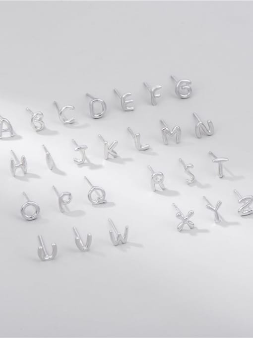 A set of 26 pairs 925 Sterling Silver Letter Minimalist Single Earring