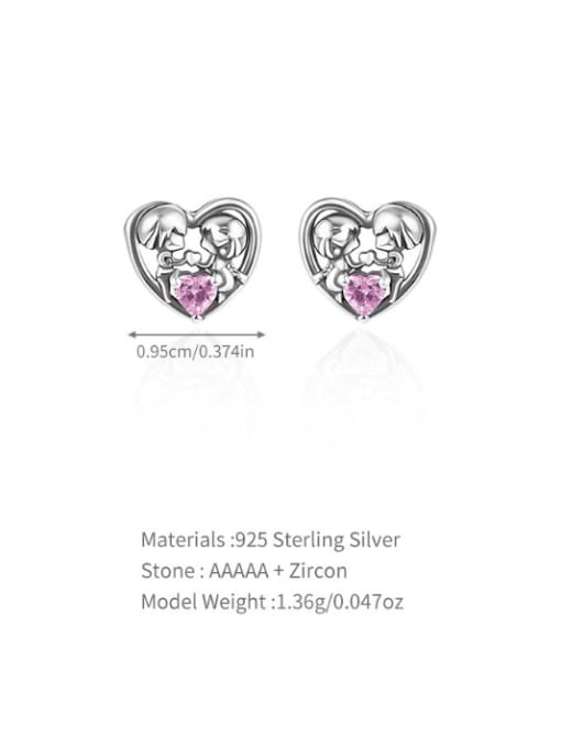 4 925 Sterling Silver Heart Vintage Stud Earring