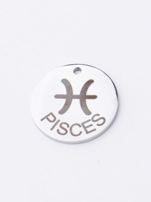 Pisces Stainless steel Laser Lettering 12 constellations Single hole DIY jewelry accessories