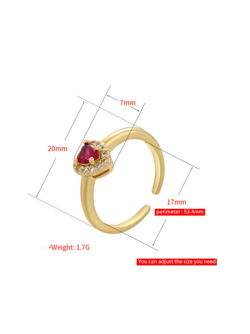 KOKO Brass Cubic Zirconia Heart Dainty Band Ring 1